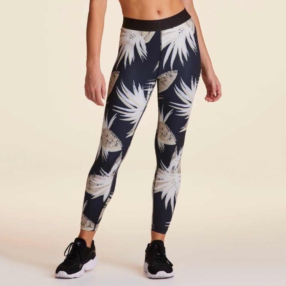ALALA Tropical Palm Print Workout Leggings Size XS